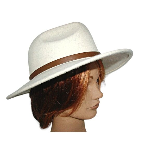 NEW Free People Wool Fedora Wyeth Rodeo Hat Off White One Size Western Boho NWT - Picture 4 of 13